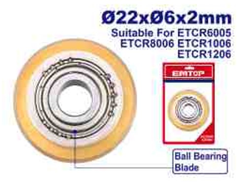 Tile Cutter Blade Ø22x6x2mm, Tungsten Carbide, Ball Bearing, Replacement